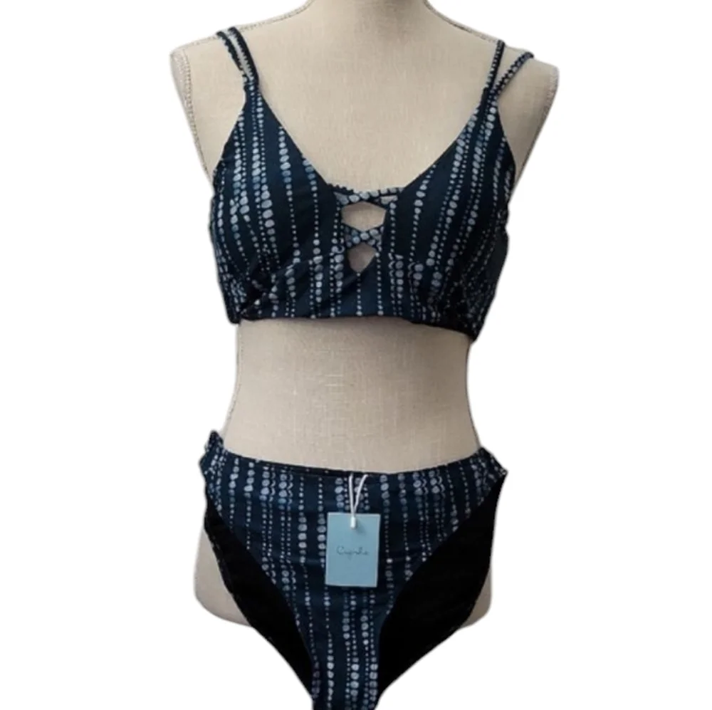 NWT Cupshe Blue and White Bikini Set